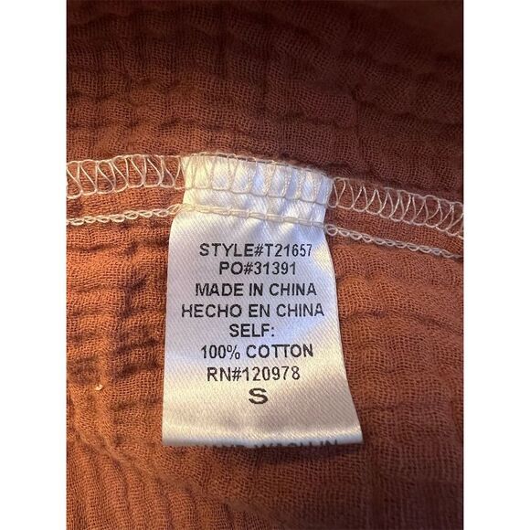 Anthropologie ENTRO Women's Colorblock V-Neck Collared Blouse Size S - Picture 9 of 10